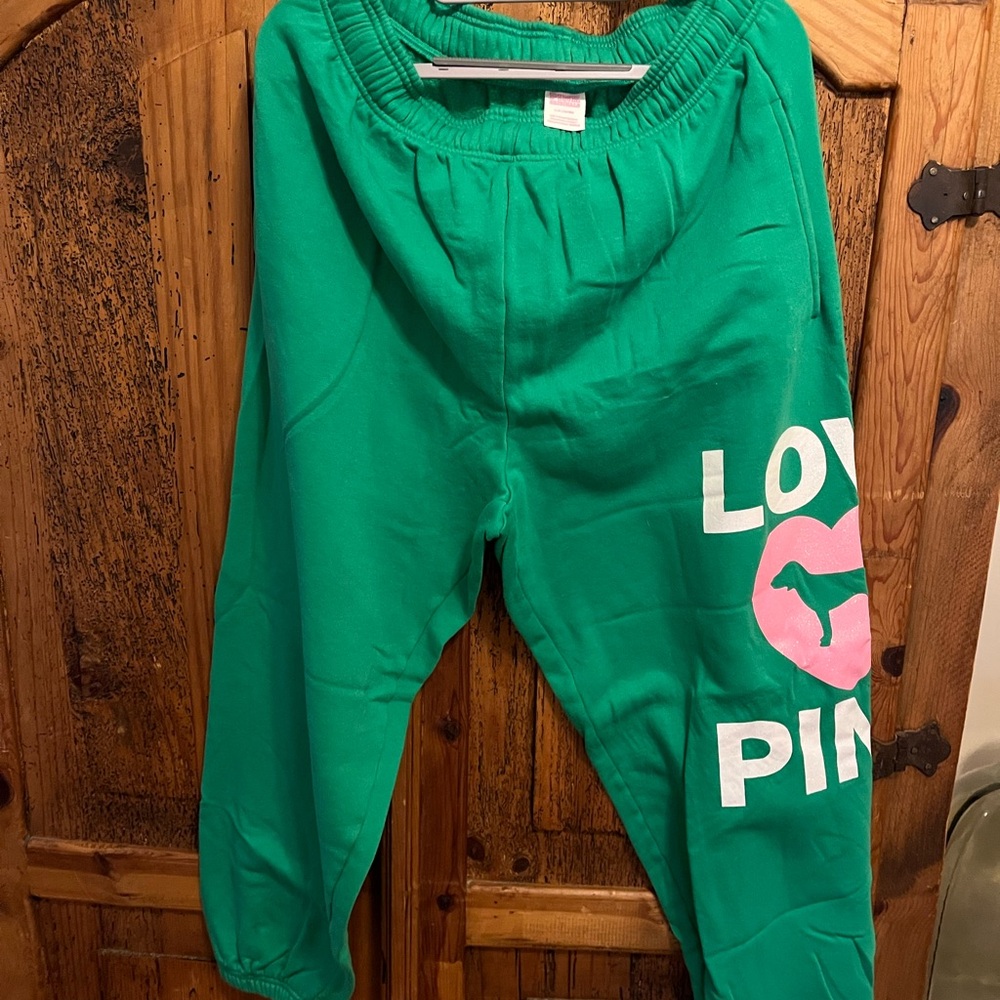 PINK Victoria's Secret Green Sweatpants